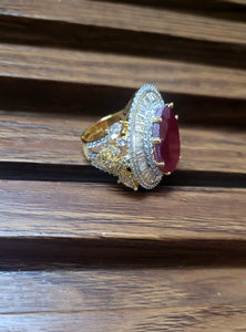 Ruby glow adjustable Ring