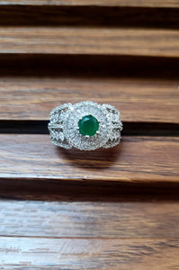 Emerald Magic cz adjustable Ring