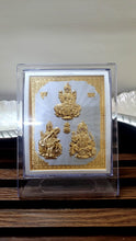 Load image into Gallery viewer, Laxmi Ganesh ji Saraswati Photo Frame for Pooja Room  /22ct Gold Foiled