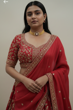 Load image into Gallery viewer, Red Choker Diamond Necklace Set