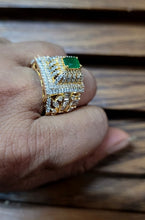 Load image into Gallery viewer, Emerald glow cz adjustable Ring