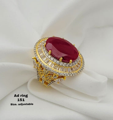 Ruby glow adjustable Ring