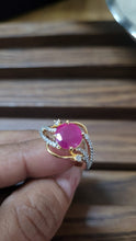 Load image into Gallery viewer, Ruby cz adjustable Ring