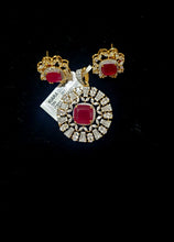 Load image into Gallery viewer, Ruby Diamond Pendant Necklace Set
