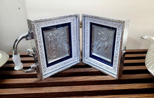 Ram Darbar and Hanuman  Pocket Folder Temple for Pooja Room  /999 Pure Silver Foiled