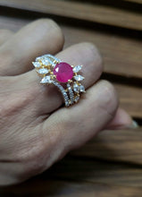 Load image into Gallery viewer, Ruby charm adjustable Ring
