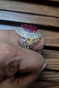 Ruby glow adjustable Ring