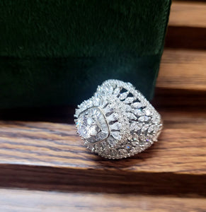 Ananya  cz Silver plated Ring