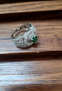 Emerald Magic cz adjustable Ring