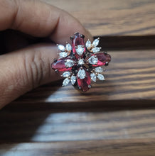 Load image into Gallery viewer, Victorian Red cz adjustable Ring