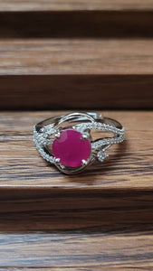 Ruby cz adjustable Ring