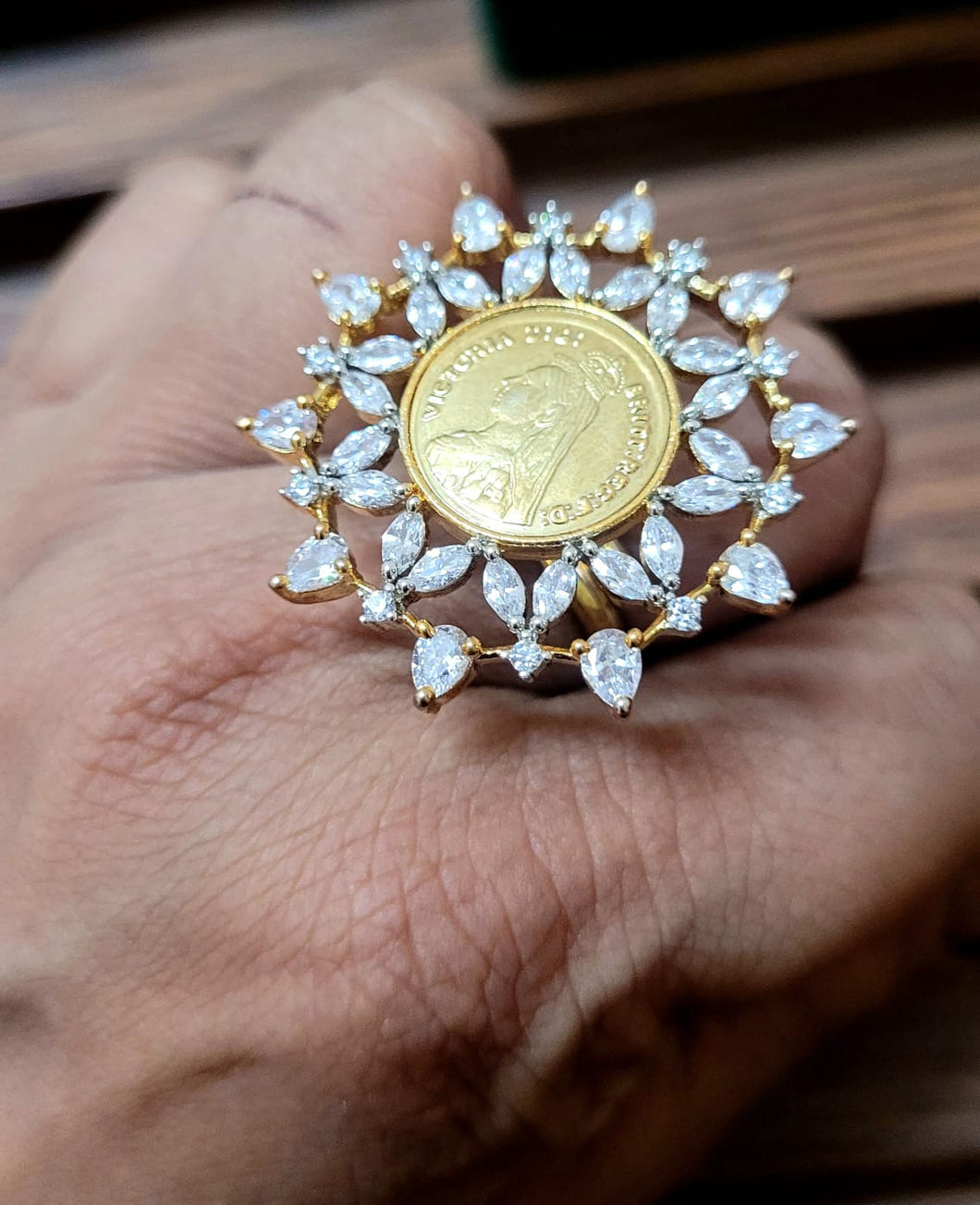 Ginni cz adjustable Ring