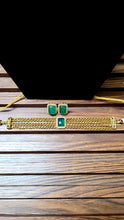 Load image into Gallery viewer, Green Choker Diamond Necklace Set