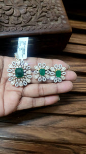 Emerald Diamond Pendant Necklace Set