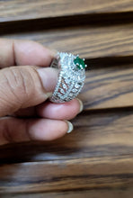Load image into Gallery viewer, Emerald Magic cz adjustable Ring