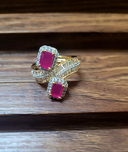 Pari cz Adjustable Ring