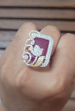 Load image into Gallery viewer, Ruby cz adjustable Ring