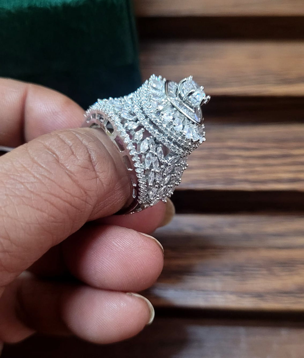 Ananya  cz Silver plated Ring