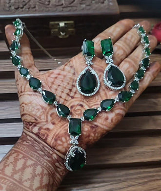 Gemzlane American Diamond Necklace set