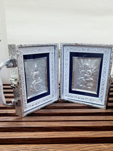 Laxmi Ganesh Pocket Folder Temple for Pooja Room/999 Silver Foiled