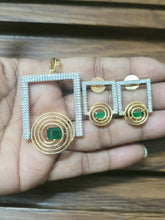 Load image into Gallery viewer, Geo Diamond Pendant Necklace Set