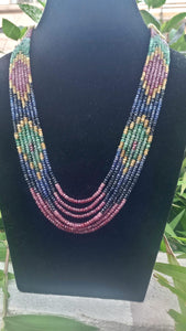 Precious Multicolour gemstones Necklace
