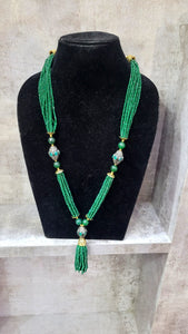 Green Designer Beaded Necklace set