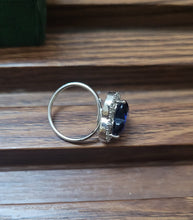 Load image into Gallery viewer, Heart Blue adjustable Ring