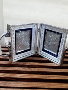 Ram Darbar and Hanuman  Pocket Folder Temple for Pooja Room  /999 Pure Silver Foiled