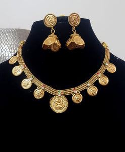 Goddess Red green traditional Necklace set