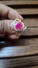 Load image into Gallery viewer, Red cz adjustable Ring
