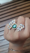 Load image into Gallery viewer, Emerald Dual finger Ring
