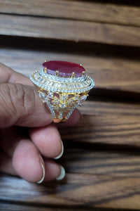 Ruby glow adjustable Ring