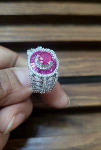Ruby Magic cz adjustable Ring