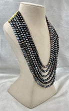 Load image into Gallery viewer, Multiline Black Real Pearls necklace