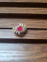 Load image into Gallery viewer, Ruby charm adjustable Ring