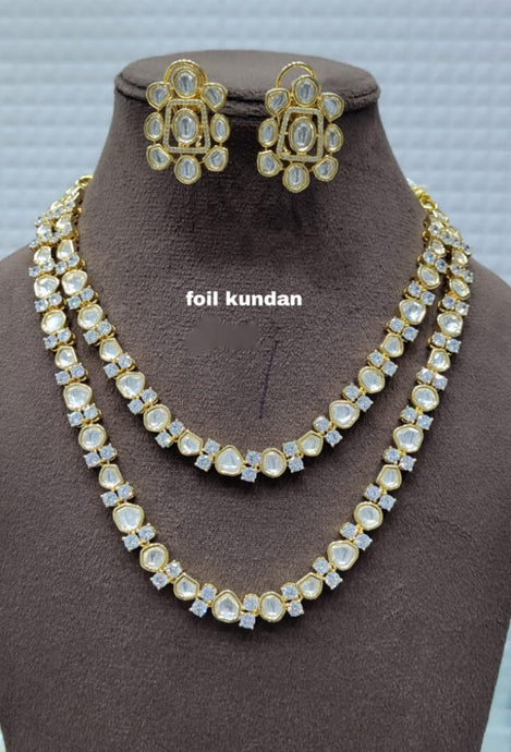 Layered Fusion Kundan diamond Necklace set