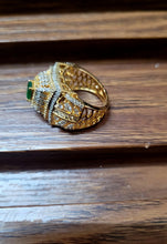 Load image into Gallery viewer, Emerald glow cz adjustable Ring