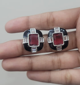 Enamel Studs Earrings