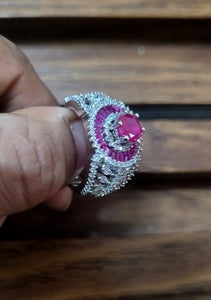 Ruby Magic cz adjustable Ring