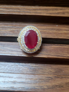 Ruby glow adjustable Ring