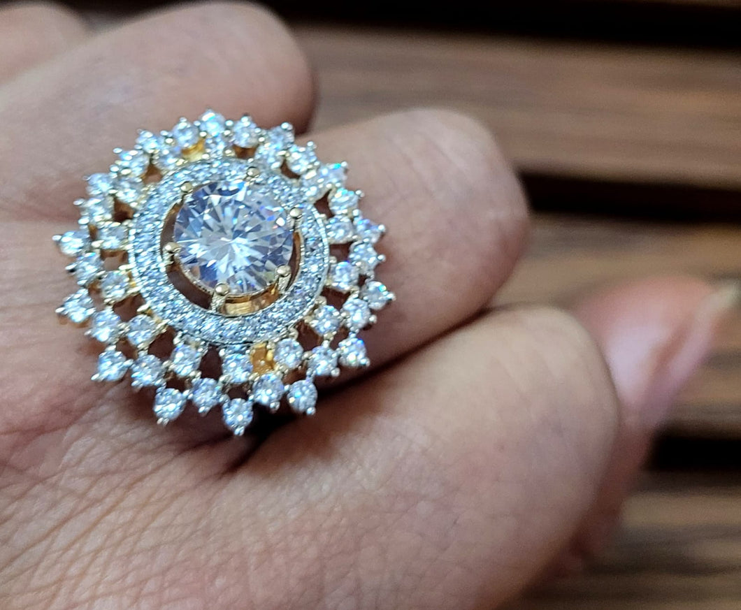 Ritvika cz Adjustable Ring