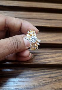 White shine adjustable Ring