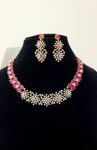 Load image into Gallery viewer, Ruhi Red Zirconia Diamond Necklace set