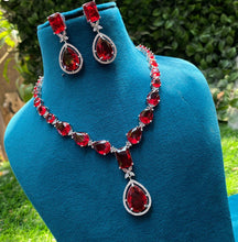 Load image into Gallery viewer, Red American Diamond Necklace set