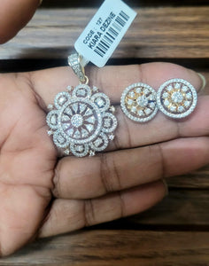 Nakshatra Diamond Pendant Necklace Set