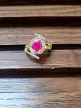 Load image into Gallery viewer, Red cz adjustable Ring