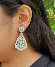 Load image into Gallery viewer, Ridhima Aquagreen diamond danglers Earrings