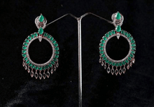 Load image into Gallery viewer, Emerald diamond danglers earrings - Gemzlane