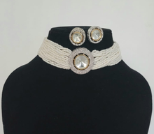 Load image into Gallery viewer, Stylish Fusion Kundan Polki Diamond Choker  Necklace Set
